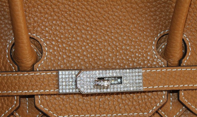 High Quality Fake Hermes Birkin Hello Kitty 35CM Togo Leather Bag Light Coffee HK0001 (7)